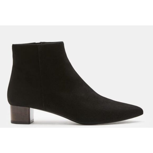 Theory Women's Suede Short Boot Ankle Booties NIB 498 Sz 38 BLACK